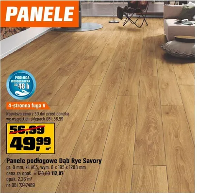 Panele podłogowe Dąb Savory promocja w OBI