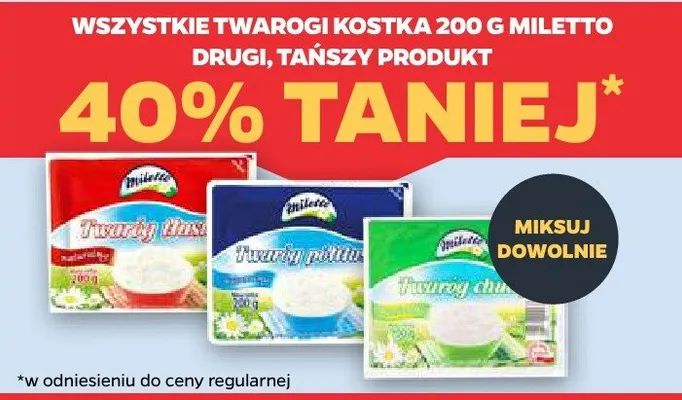 Twaróg kostka naturalny promocja w Netto