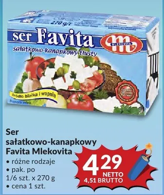 Ser sałatkowo-kanapkowy Favita Mlekovita promocja w Makro