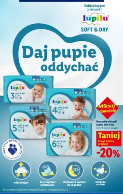 Pieluszki Lupilu Soft & Dry 6 15+kg promocja w Lidl