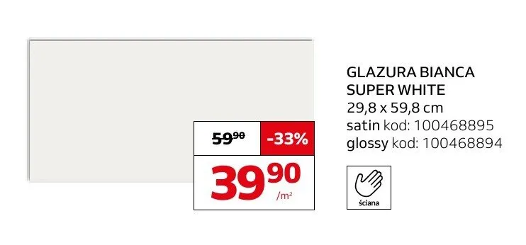 Glazura Cersanit Bianca Super White satin promocja w Komfort
