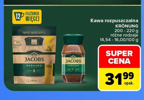 Kawa rozpuszczalna Krönung Jacobs 220 g promocja w Carrefour
