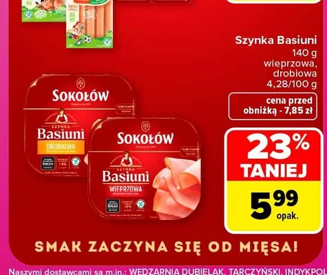 Szynka Basiuni drobiowa Sokołów promocja w Carrefour Market