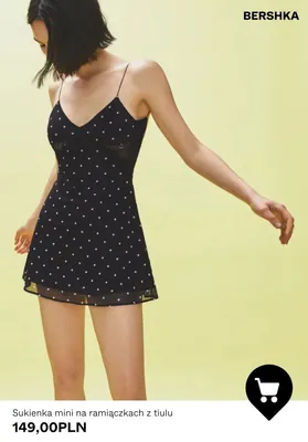 Sukienka mini na ramiączkach z tiulu Bershka promocja w Bershka