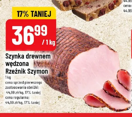 Szynka drewnem wędzona Rzeźnik Szymon promocja w POLOmarket