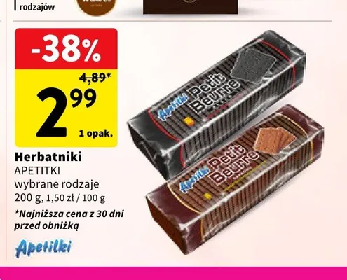 Herbatniki Petit Beurre Apetitki promocja w Intermarche