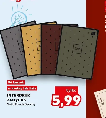Zeszyt A5 Interdruk Soft Touch Szachy w linie promocja w Kaufland