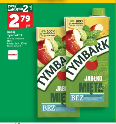 Napój Tymbark jabłko mięta promocja w TOPAZ