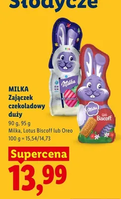 Zajączek czekoladowy duży Milka promocja w Lidl