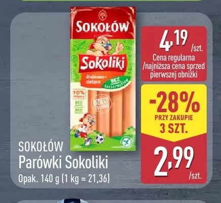 Parówki Sokoliki Sokołów promocja w Aldi