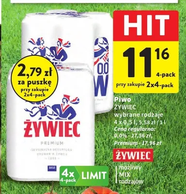 Piwo Żywiec Premium wybrane rodzaje promocja w Intermarche
