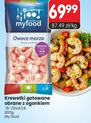 Krewetki gotowane obrane z ogonkiem promocja w Market Point