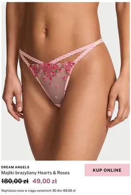 Majtki brazyliany Victoria's Secret Dream Angels Hearts & Roses promocja w Victoria's Secret