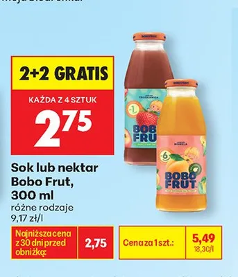 Sok Bobo Frut 300ml promocja w Biedronka