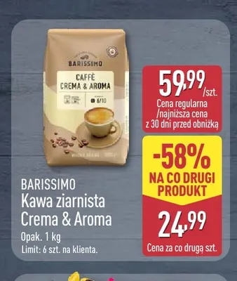 Kawa ziarnista Crema & Aroma Barissimo promocja w Aldi