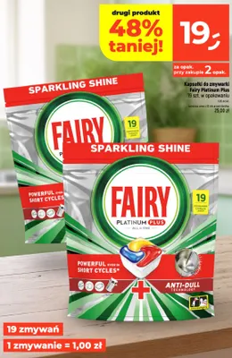 Kapsułki do zmywarki Fairy Platinum Plus promocja w Dealz