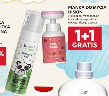 Pianka do mycia ciała i włosów dla dzieci Hiskin promocja w Stokrotka