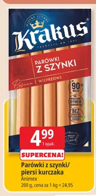 Parówki z piersi kurczaka Krakus promocja w Leclerc