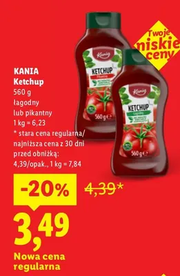 Ketchup Kania łagodny promocja w Lidl