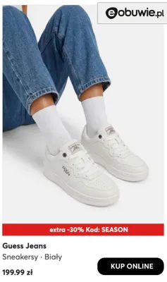 Sneakersy białe Guess Jeans promocja w eobuwie.pl