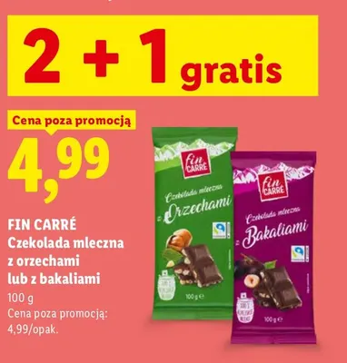 Czekolada mleczna z orzechami Fin Carré promocja w Lidl