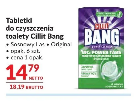 Tabletki do czyszczenia toalety Cillit Bang Sosnowy Las promocja w Makro