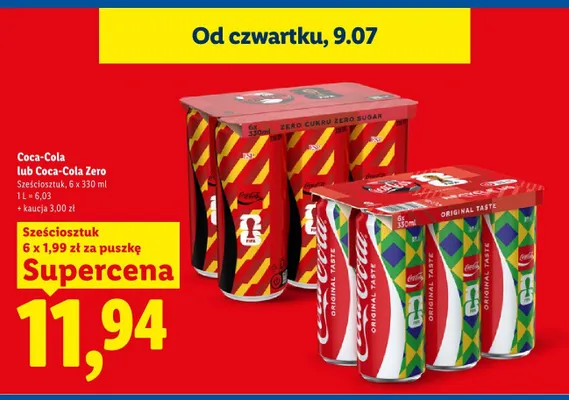 Napój gazowany Coca-Cola 6-pak promocja w Lidl
