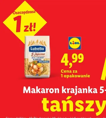 Makaron krajanka 5-jajeczna Lubella promocja w Lidl