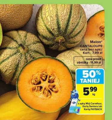 Melon Cantaloupe promocja w Carrefour Market