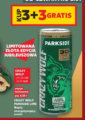 Napój energetyzujący Crazy Wolf Parkside Lime promocja w Kaufland