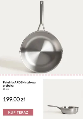 Patelnia stalowa głęboka ARDEN 28 cm promocja w Homla