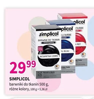 Barwnik do tkanin Simplicol promocja w Drogerie Polskie