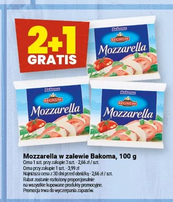 Mozzarella w zalewie Bakoma promocja w Twój Market