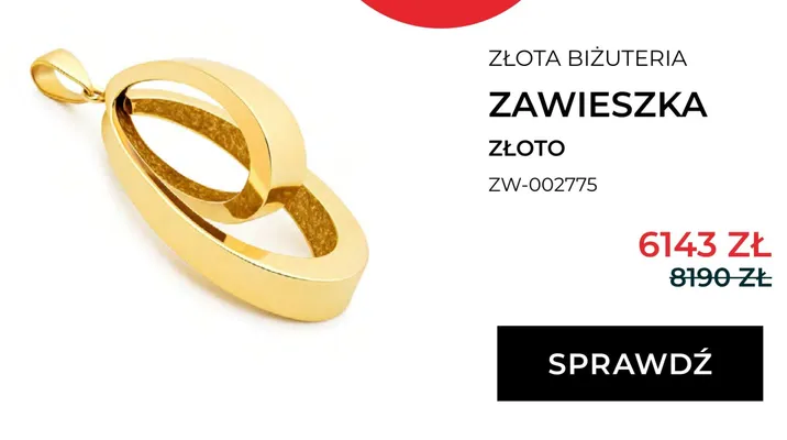 Zawieszka złoto Briju promocja w Briju