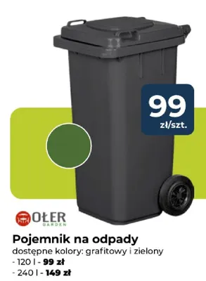 Pojemnik na odpady grafitowy 120l promocja w PSB Mrówka