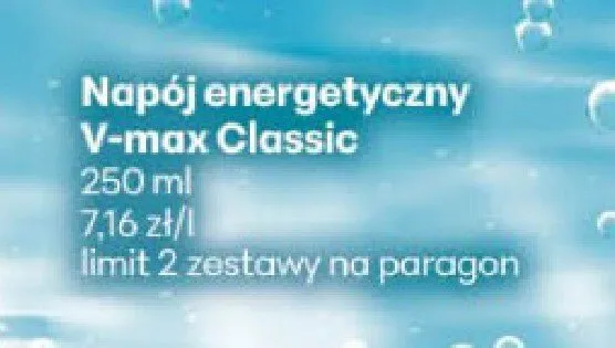 Napój energetyczny V-max Classic promocja w Delikatesy Centrum
