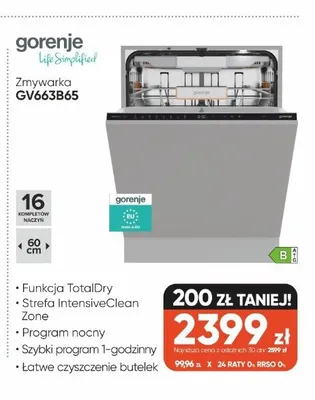 Zmywarka Gorenje GV663B65 promocja w Max Elektro