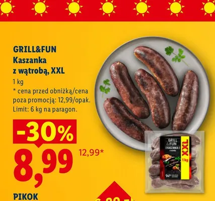 Kaszanka z wątrobą Grill&Fun XXL promocja w Lidl