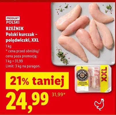 Polski kurczak polędwiczki XXL Rzeźnik promocja w Lidl