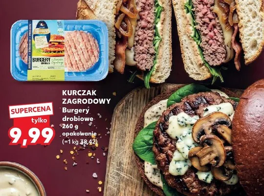 Burgery drobiowe Kurczak Zagrodowy promocja w Kaufland