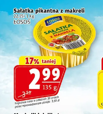 Sałatka pikantna z makreli Łosoś promocja w Prim Market