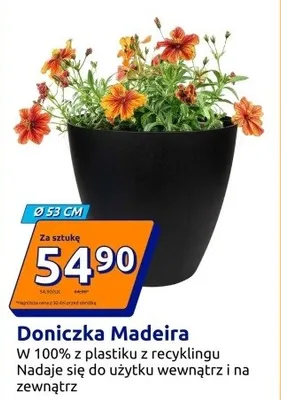 Doniczka Madeira w 100% z plastiku z recyklingu promocja w Action