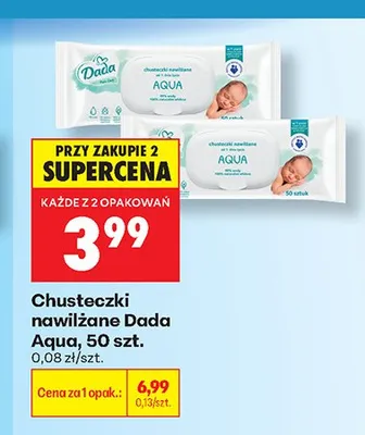 Chusteczki nawilżane Dada Aqua promocja w Biedronka