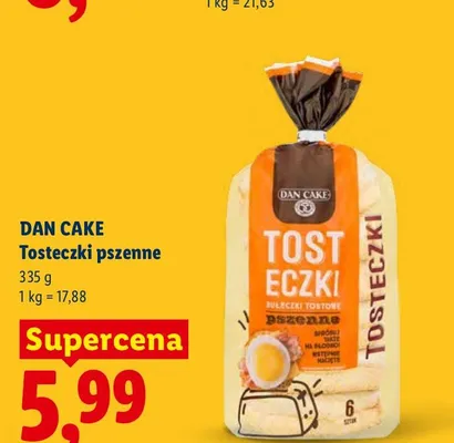 Tosteczki pszenne Dan Cake promocja w Lidl