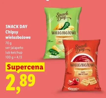 Chipsy wielozbożowe ketchup Snack Day promocja w Lidl