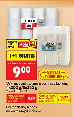 Wkłady zalewane do zniczy Lumia promocja w Biedronka