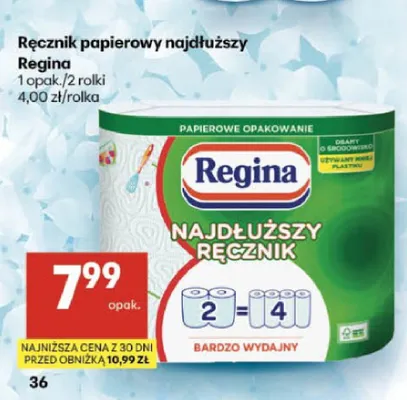 Ręcznik papierowy najdłuższy Regina 2-pak promocja w Delikatesy Centrum