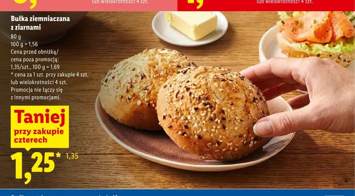 Bułka ziemniaczana z ziarnami promocja w Lidl