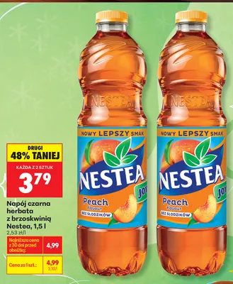 Napój czarna herbata z brzoskwinią Nestea promocja w Biedronka