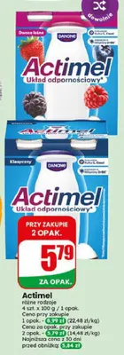 Napój jogurtowy Danone Actimel owoce leśne 4-pak 100 g promocja w Dino
